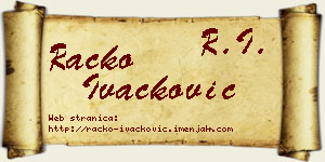 Racko Ivačković vizit kartica
